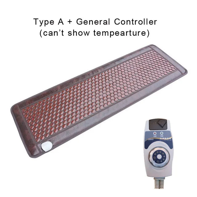Electric Infrared Heat Therapy Pad Heated Jade Germanium Stone Massage Mattress Natural Jade Bed Adjustable Timer & Temp