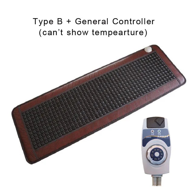 Electric Infrared Heat Therapy Pad Heated Jade Germanium Stone Massage Mattress Natural Jade Bed Adjustable Timer & Temp
