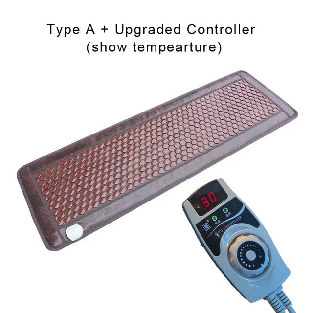 Electric Infrared Heat Therapy Pad Heated Jade Germanium Stone Massage Mattress Natural Jade Bed Adjustable Timer & Temp
