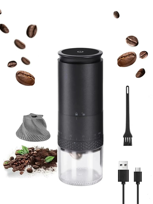 Portable Electric Coffee Bean Grinder 38 Gears External Adjustable USB 1500mAh Rechargeable Household Mini Coffee Machine