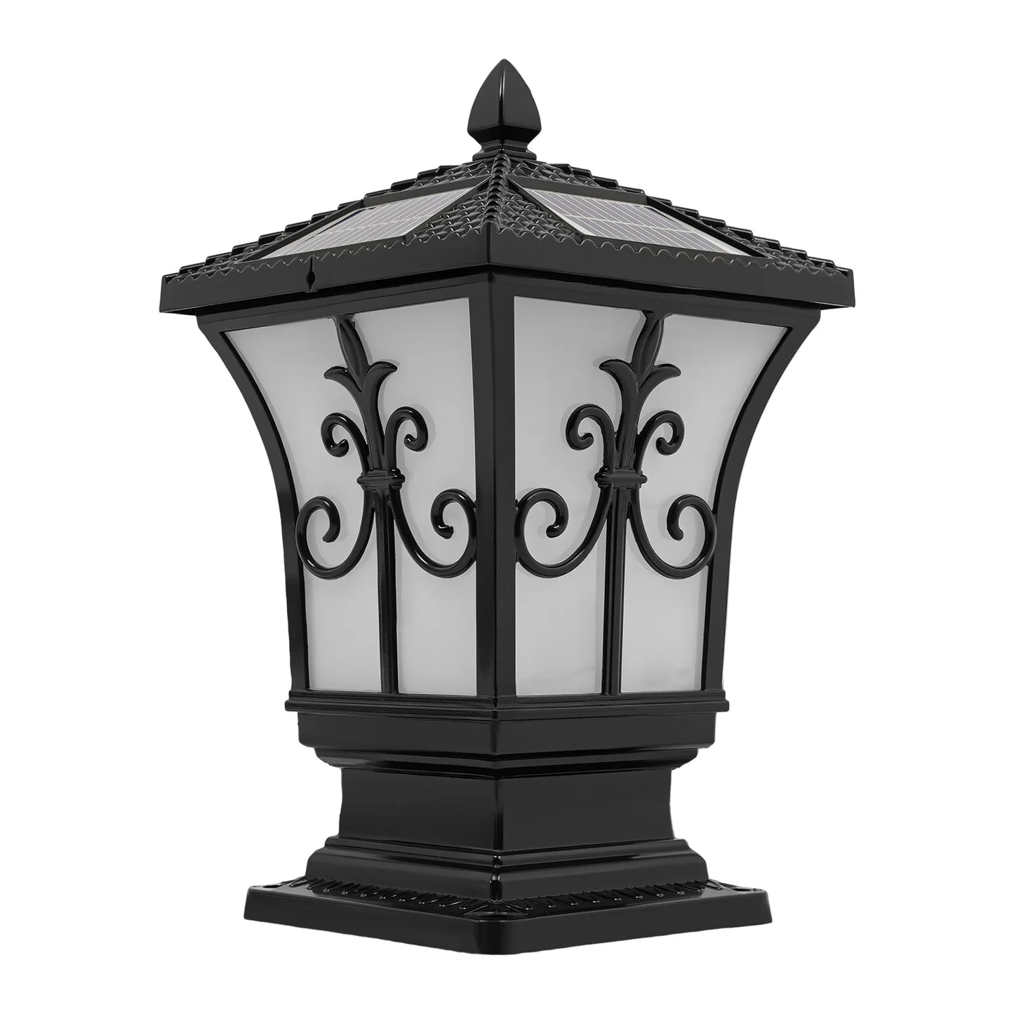 85-265V Outdoor Solar Post Light, Solar Powered Electric Supply Pillar Light, Remote Control Garden Light IP44 Water-repellent