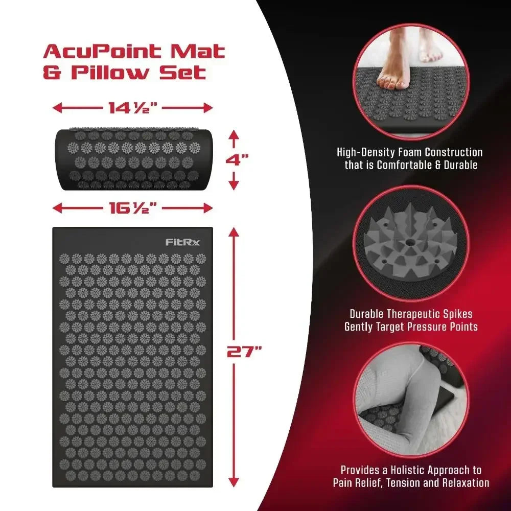 Acupressure Mat Set - Relieve Neck & Back Pain for Office Workers & Students | Home Therapy