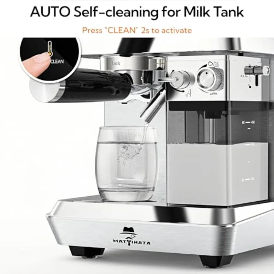 CM1833L Automatic Cappuccino Machine 20 Bar Espresso Maker with Dual Boiler Self-Cleaning Milk Frother Touch Screen Coffee Mach