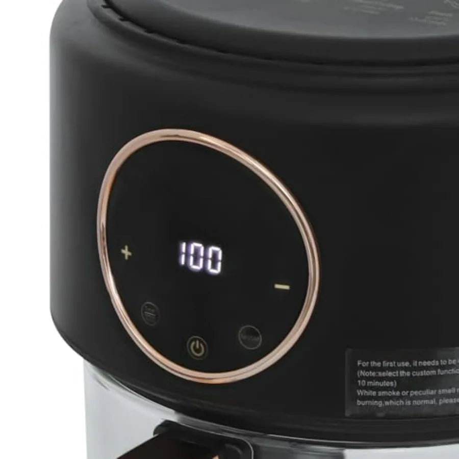 1200W Glass Air Fryer with Transparent Glass Fry Bowl 8 Preset Modes Touchscreen Digital Display Good Heat Dissipation 31.5 Inc