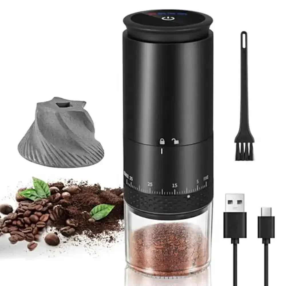 Portable Electric Coffee Bean Grinder 38 Gears External Adjustable USB 1500mAh Rechargeable Household Mini Coffee Machine