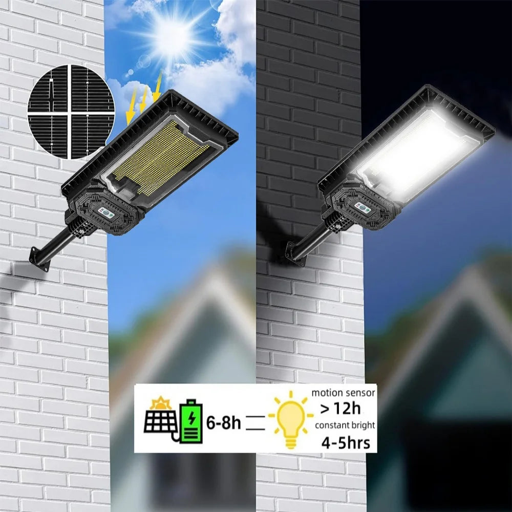 9000mah High Power Solar Light Outdoor 1478 LED Solar Street Light Dusk to Dawn Waterproof For Garage Garden Terrace Wall Lamp