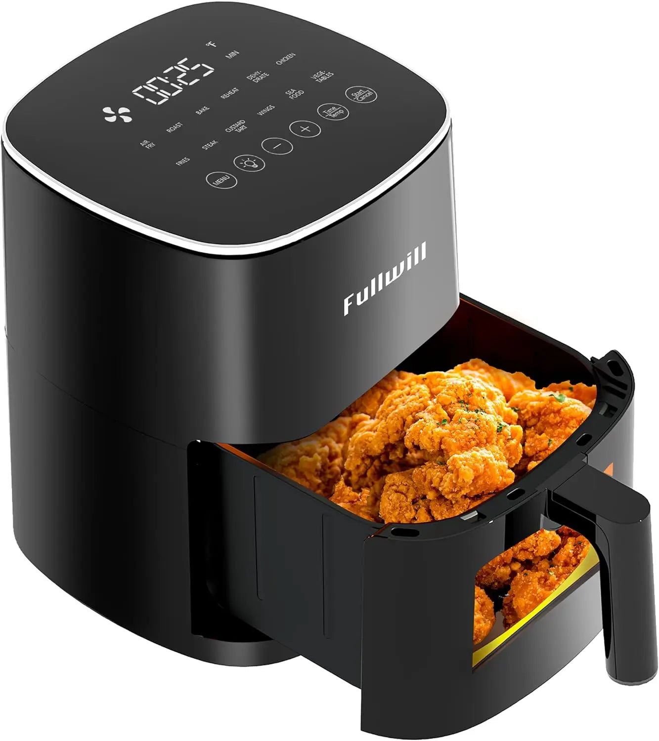 Air Fryer with Viewing Window 6QT,5-in-1 Multi-Function(Air Fry,Roast,Bake,Reheat,Dehydrate) plus 7 One-Touch Presets for Wings,