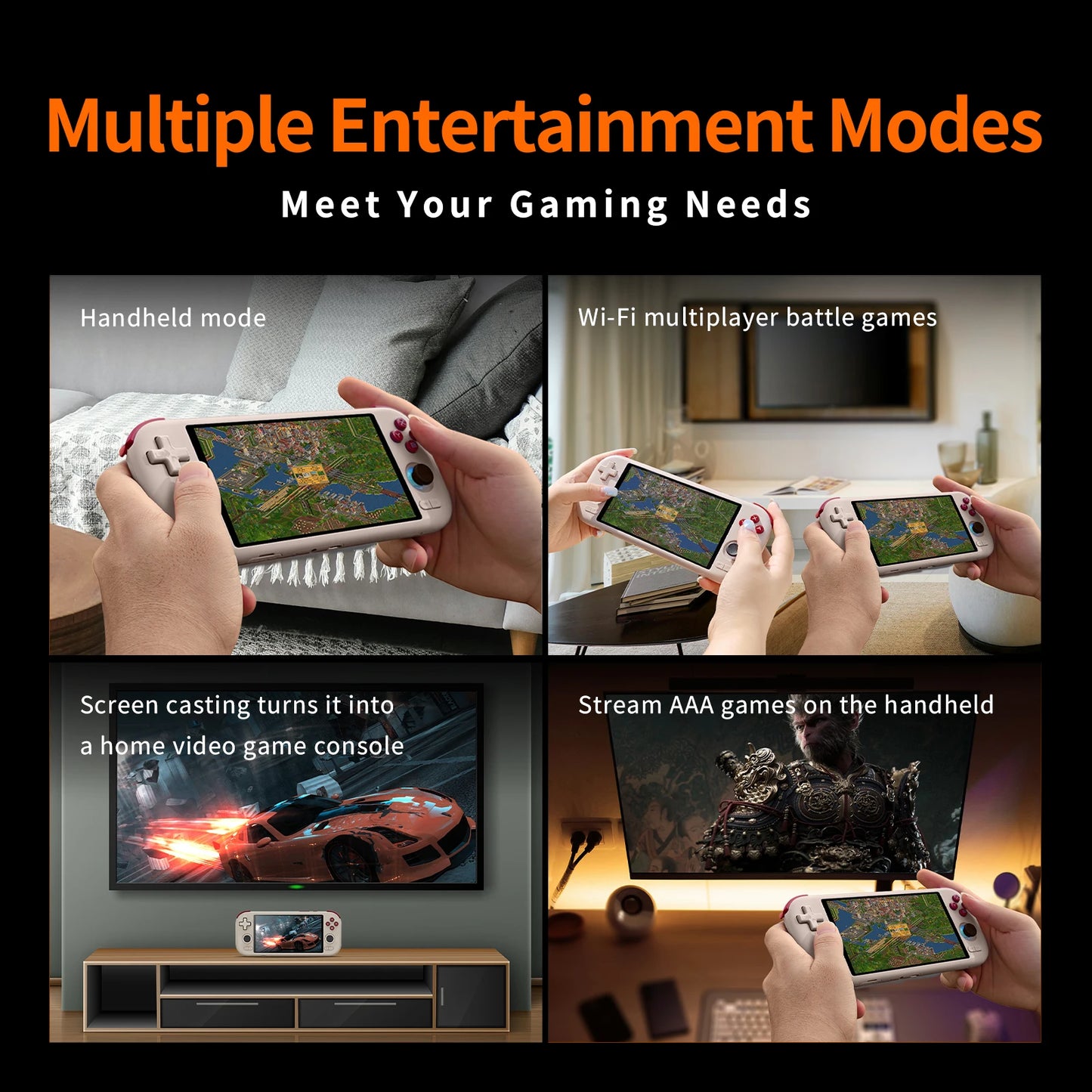 MANGMI AIR X Handheld Game Console Qualcomm Snapdragon 662 5.5'' Touchscreen Android 14 Active Cooling Fan 15W Fast Charging RGB