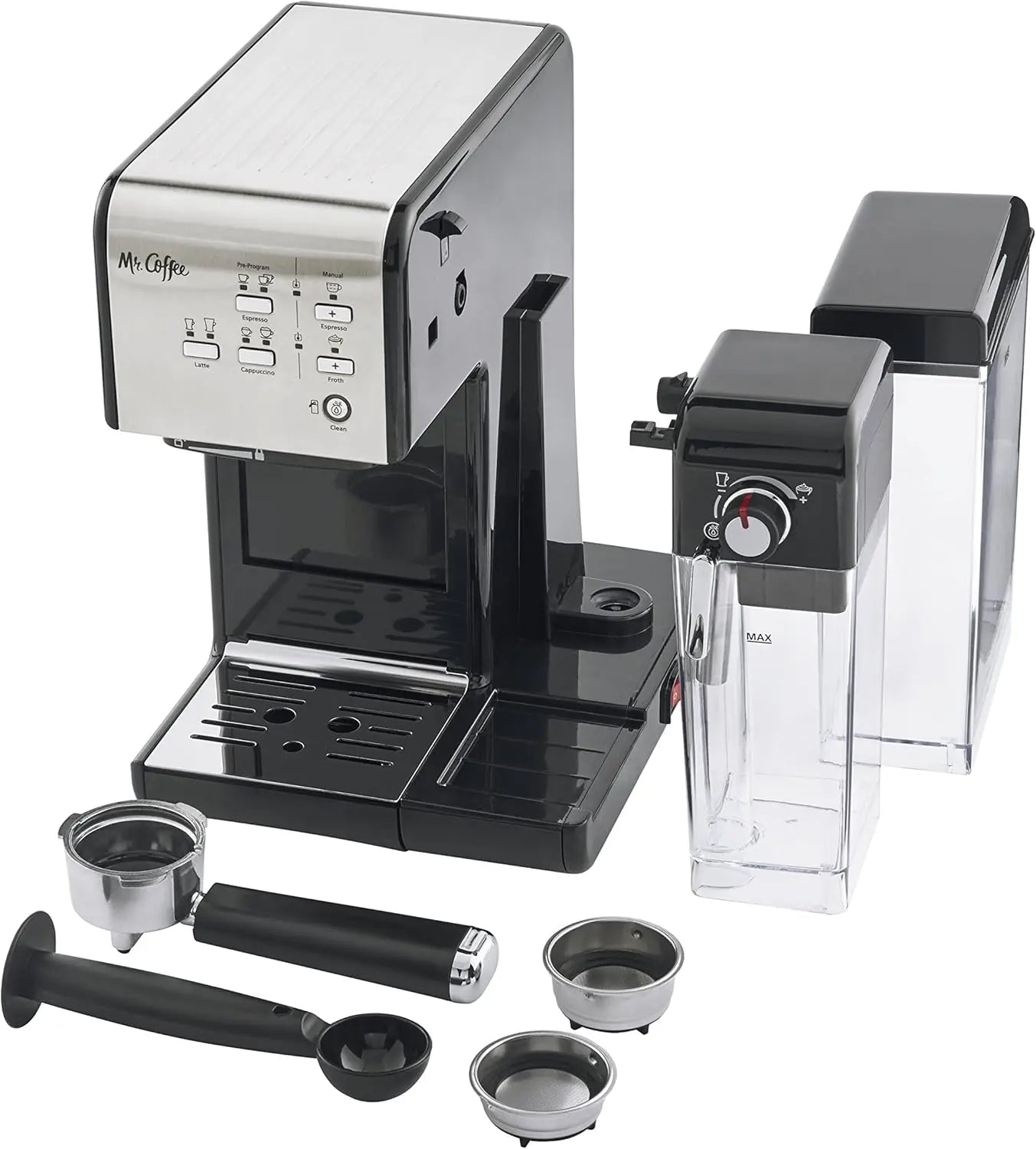 Programmable Espresso & Cappuccino Machine with Automatic Milk Frother, 19-Bar Pump, Stainless Steel
