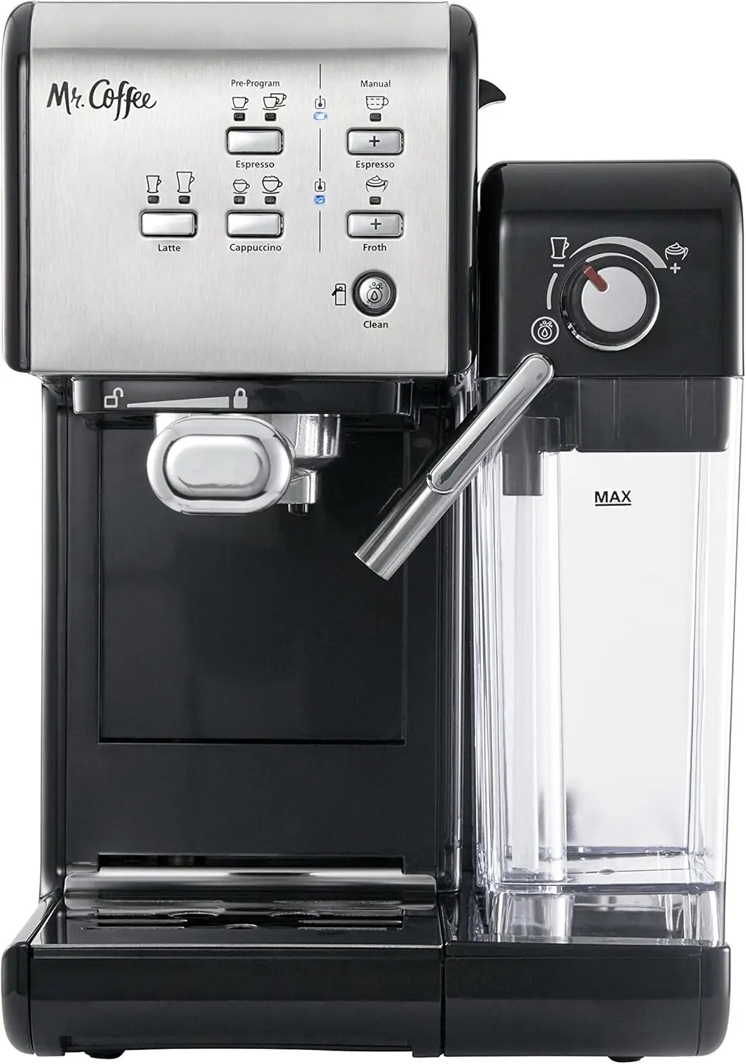 Programmable Espresso & Cappuccino Machine with Automatic Milk Frother, 19-Bar Pump, Stainless Steel