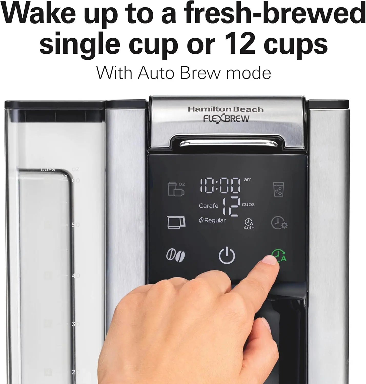 FlexBrew Advanced 5-in-1 Programmable 12 Cup Drip and Single Serve Hot & Iced Coffee Maker with Movable 60 oz. Water Reservoir,