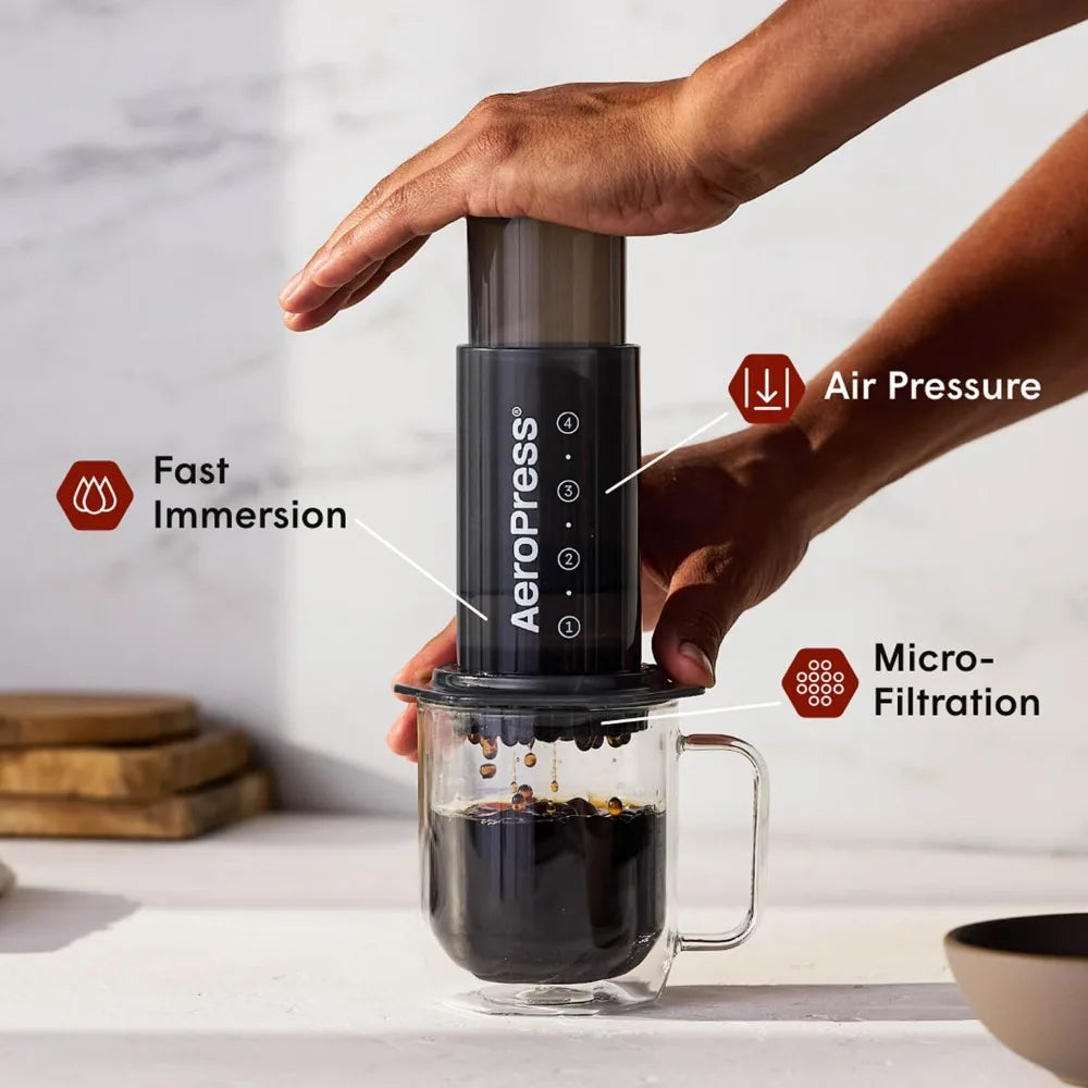 AeroPress Original Coffee Press - All-in-One French Press, Pour-Over & Espresso Style Manual Brewer, 2 Min Brew for Less Bittern