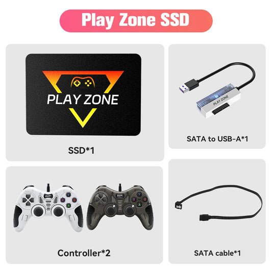 Playzone 1TB Retro Game SSD For PS5/Xbox/Switch/PS4/PS3 Portable Emulator Consoles With 16000+ Games Plug&Play For Win PC/Laptop