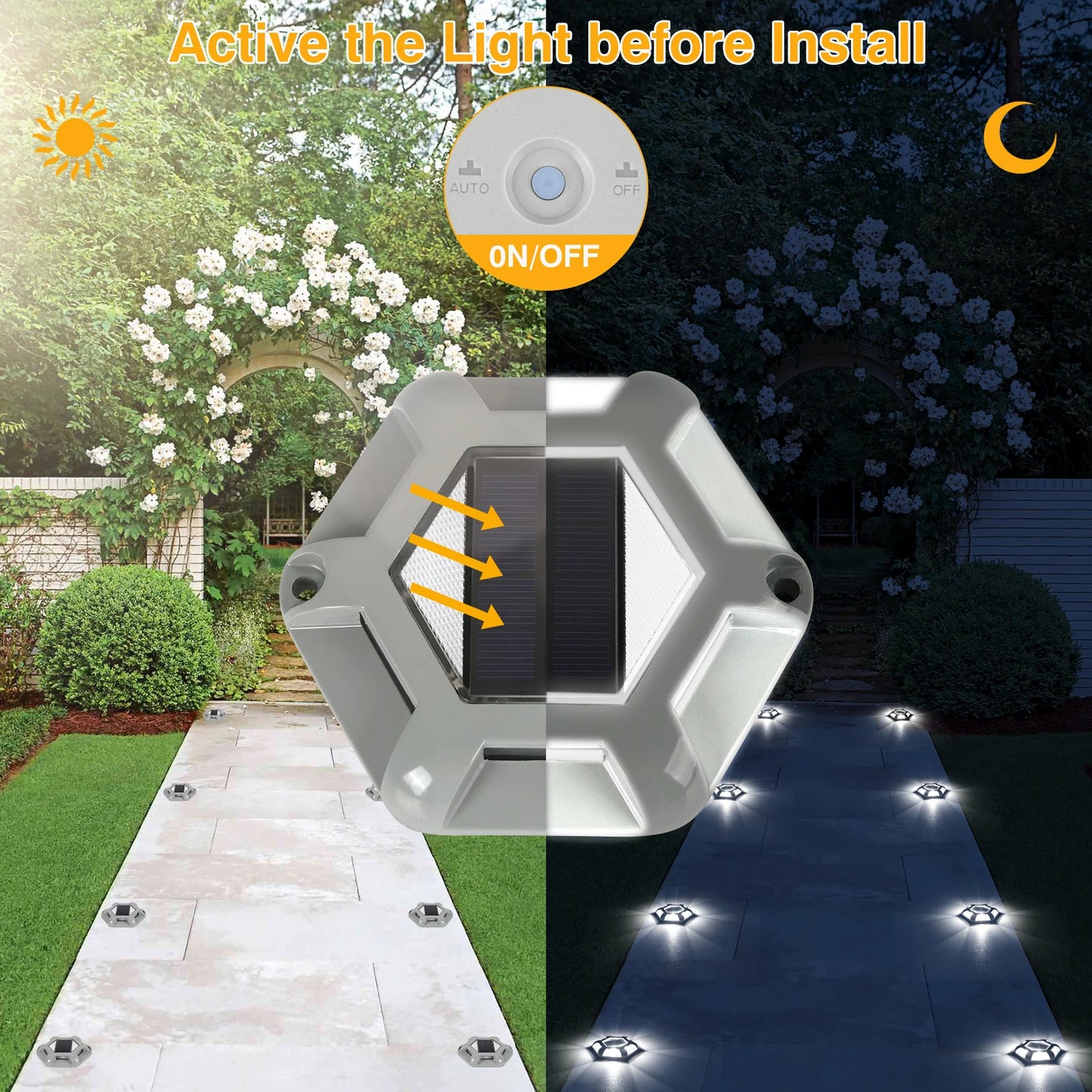 4pcs Blue/Cold White Solar Driveway Lights Outdoor Aluminum Solar Deck Lights IP65 Solar Ground Light Landscape Lights