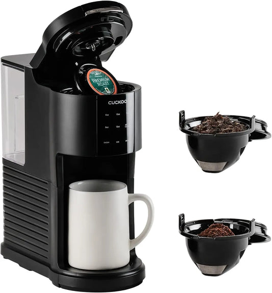 Single Serve Coffee Maker for K-Cup Ground Beans & Loose-Leaf Tea, Versatile 3-in-1 Pod Coffee Maker, Small Single Cup Machine w