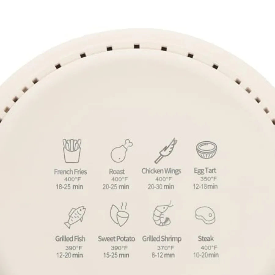 Transparent Glass Fry Bowl Air Fryer with 8 Preset Modes 31.5 Inch Power Cord Touchscreen Digital Display and Good Heat Dissipa