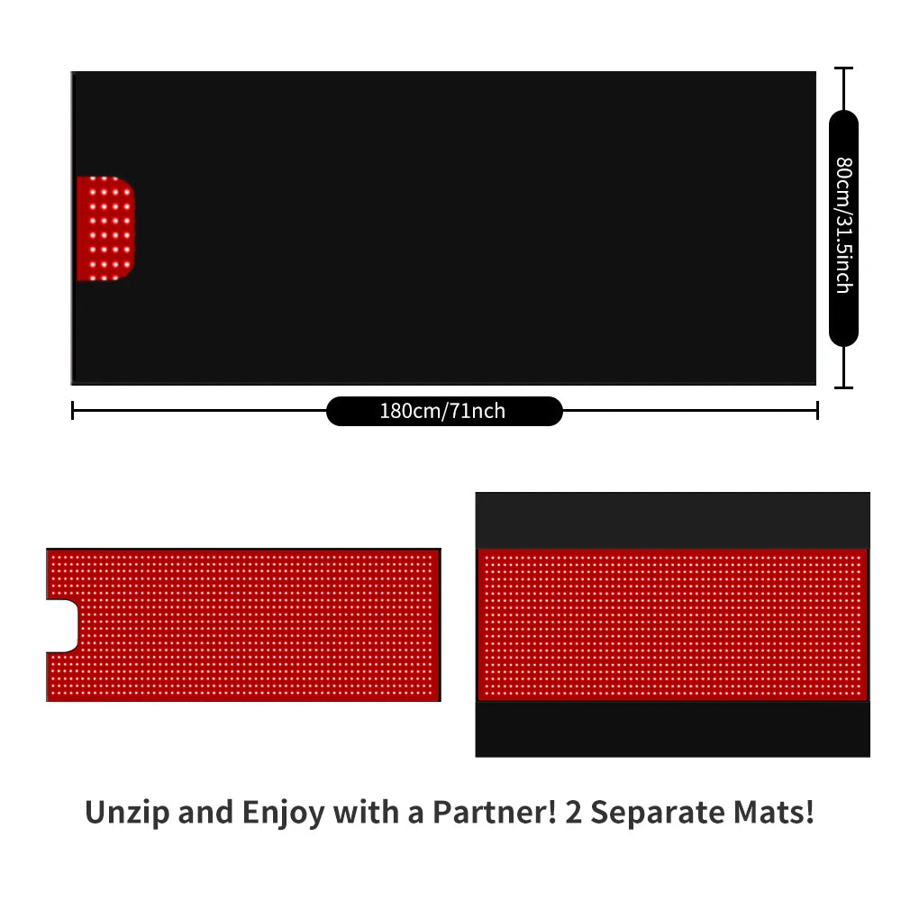 71" Red Light Sleeping Bag Full Body Relax Led Red Light Blanket Whole Body Led Infrared Sleeping Bag Red Light Mat for Home Use