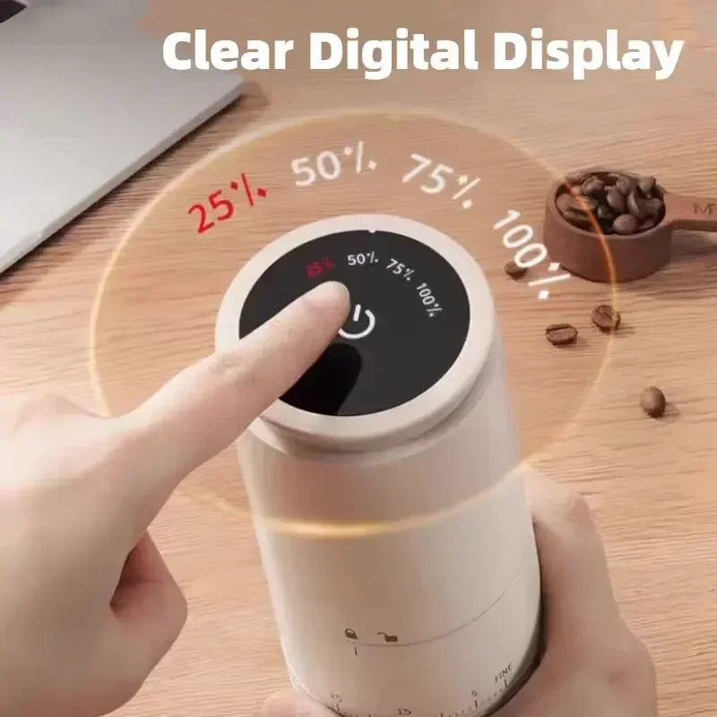 Portable Electric Coffee Bean Grinder 38 Gears External Adjustable USB 1500mAh Rechargeable Household Mini Coffee Machine