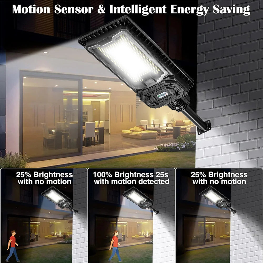 9000mah High Power Solar Light Outdoor 1478 LED Solar Street Light Dusk to Dawn Waterproof For Garage Garden Terrace Wall Lamp