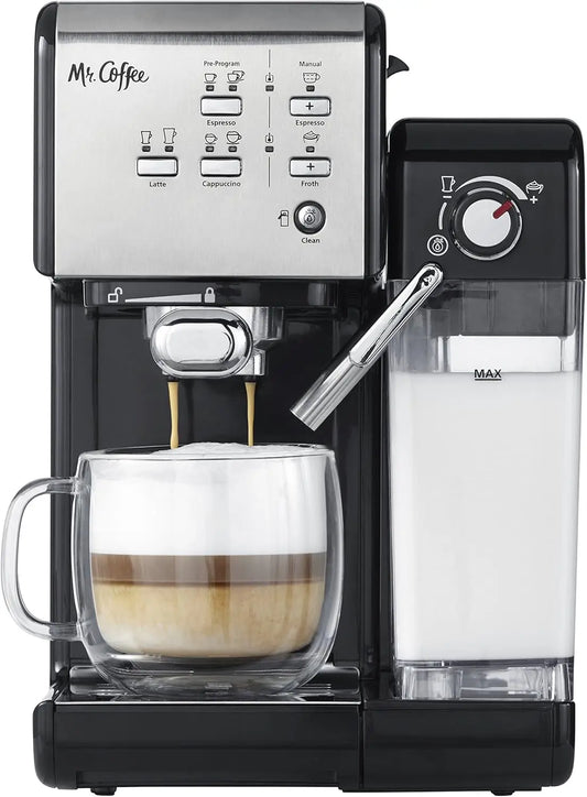 Programmable Espresso & Cappuccino Machine with Automatic Milk Frother, 19-Bar Pump, Stainless Steel