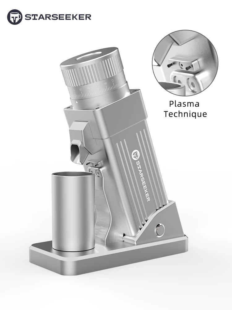 STARSEEKER E55Pro Electric Coffee Grinder 55MM Titanium Cone Burr Stepless Adjustment Espresso Brew Coffee Bean Grinder Black