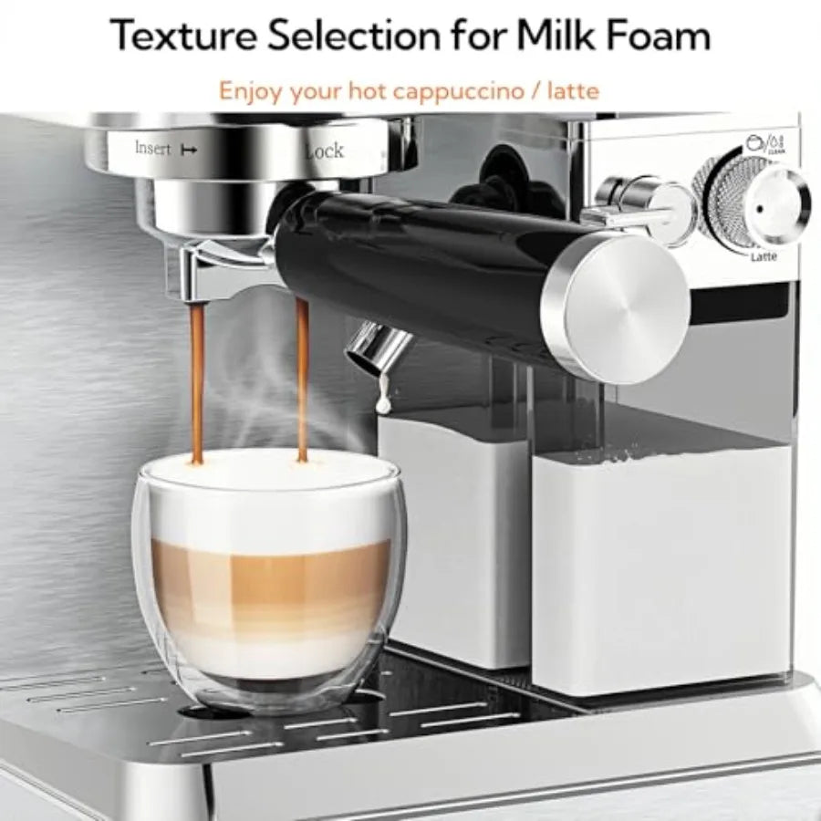 CM1833L Automatic Cappuccino Machine 20 Bar Espresso Maker with Dual Boiler Self-Cleaning Milk Frother Touch Screen Coffee Mach