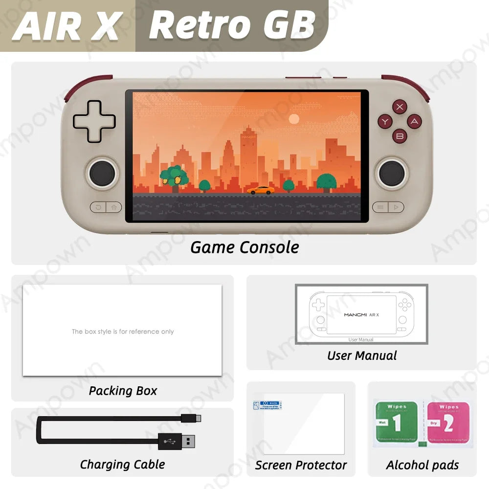 MANGMI AIR X Handheld Game Console Qualcomm Snapdragon 662 5.5'' Touchscreen Android 14 Active Cooling Fan 15W Fast Charging RGB
