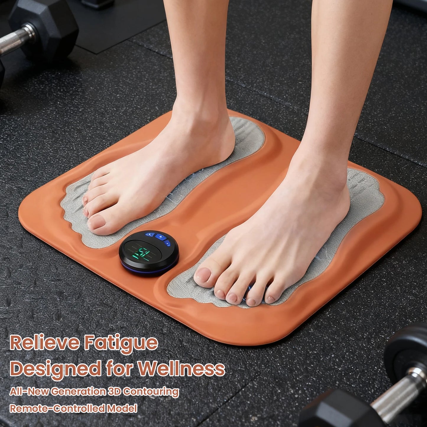 3D Foot Massage Pad Feet Massager 6 Modes 15 Levels Improve Blood Circulation Relax Rechargeable Foot Pad for Legs Ankles