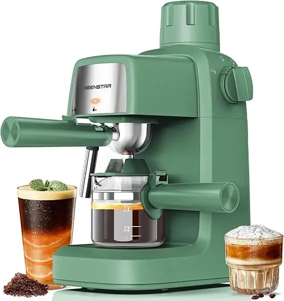 KEENSTAR 3.5Bar Espresso Machine with Milk Frother, 800W Compact Espresso and Cappuccino Machine with Preheating Function, 4 Cup