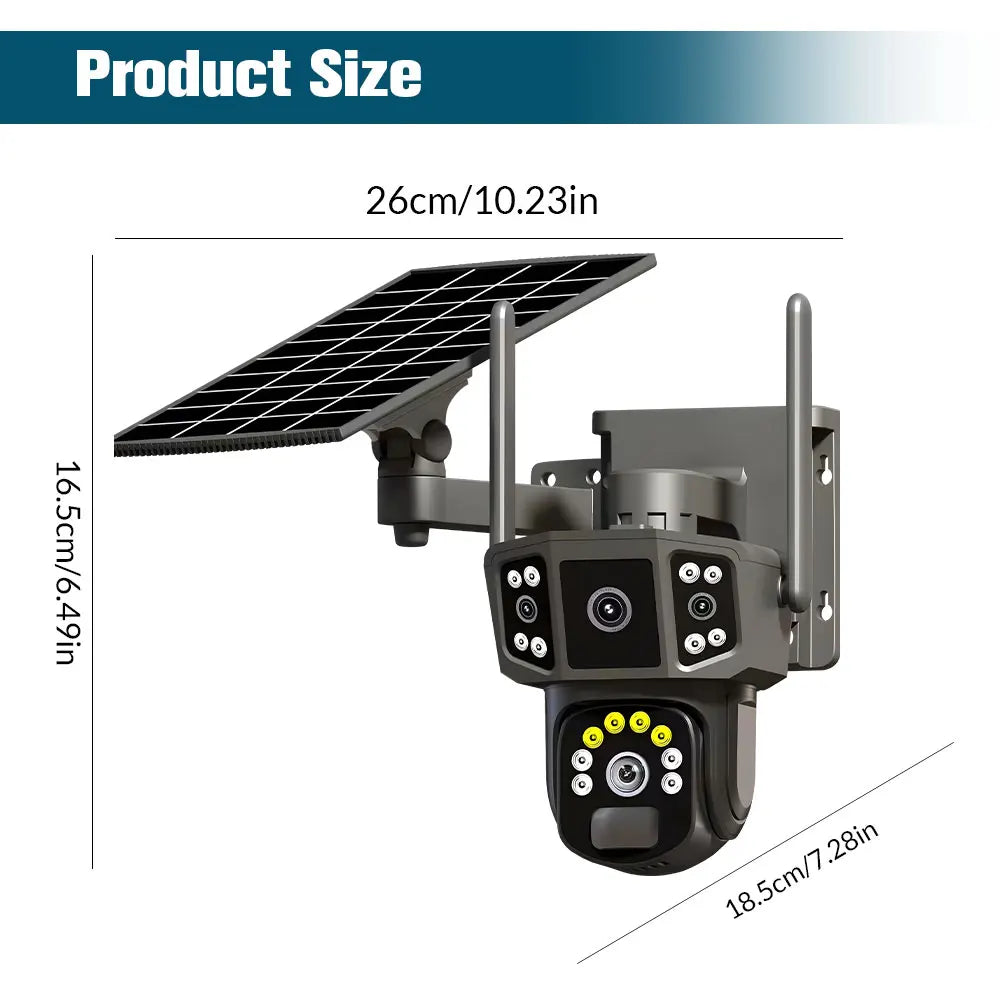 9MP 4K IP Camera Dual Lens Screen WiFi PTZ Auto Tracking Waterproof Panoramic Surveillance Camera with Voice Intercom System