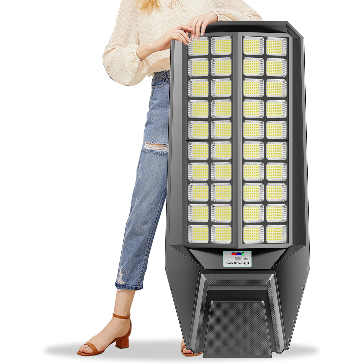 8000W Extra-Large Super-Bright Outdoor Solar Street Light, LED with Motion Sensor, IP65 Waterproof for Commercial Lighting