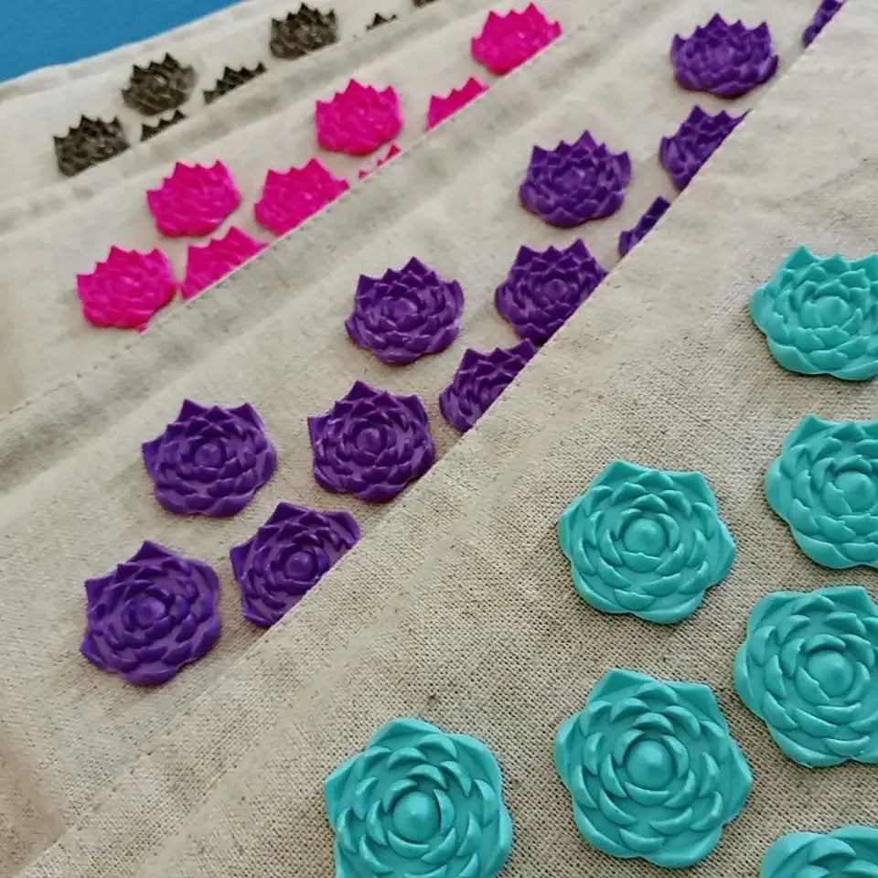 74x44cm Linen Coconut Palm Massage Yoga Mat, Acupressure Cushion, Lotus Spike Pillow with Bag