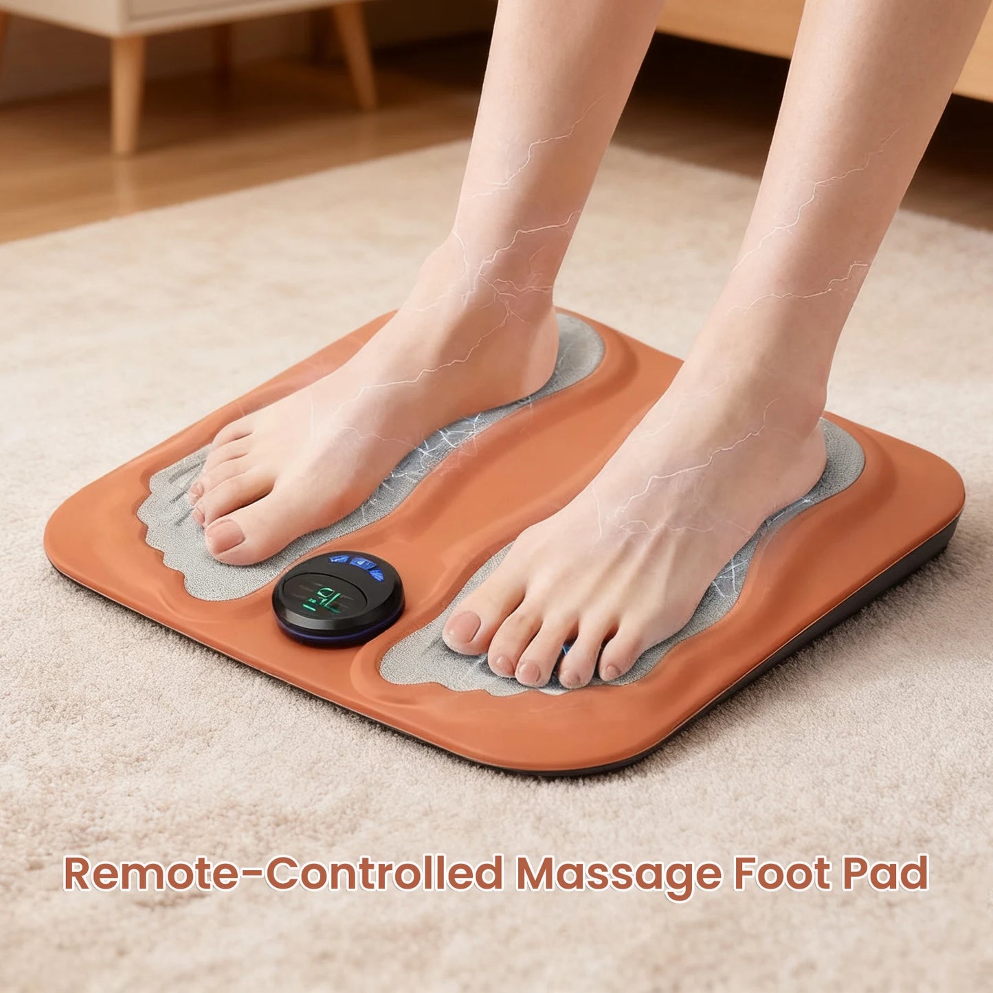 3D Foot Massage Pad Feet Massager 6 Modes 15 Levels Improve Blood Circulation Relax Rechargeable Foot Pad for Legs Ankles
